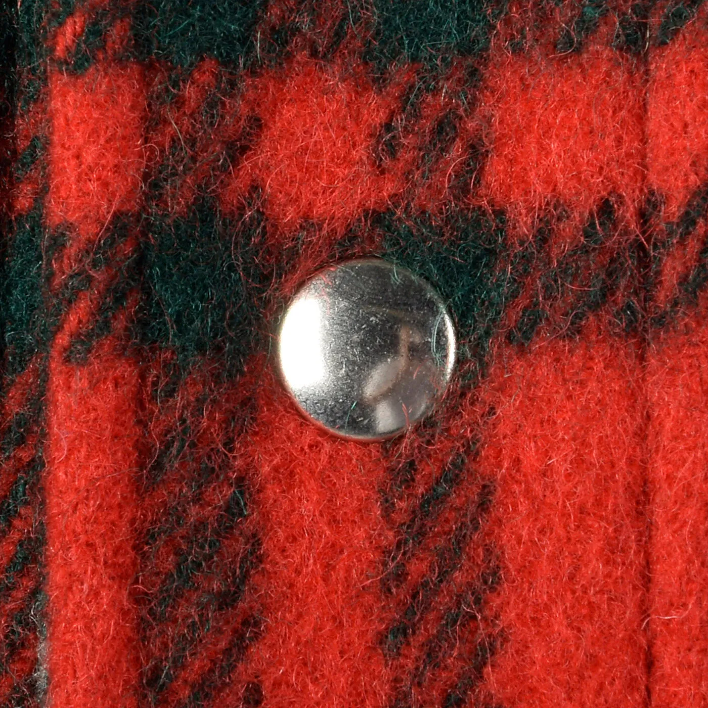 1970s Mens Wool Coat in Red and Green Plaid
