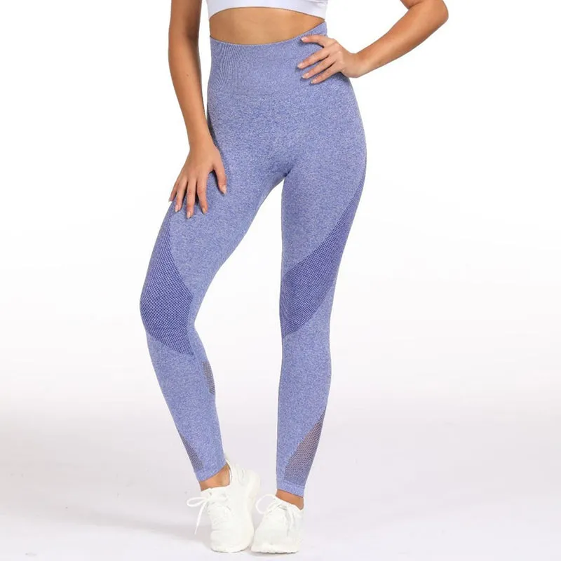 2 Piece Sports Yoga Sets Gym Fitness Athletic Pants Leggings Sportswear Seamless Long Sleep Top Set