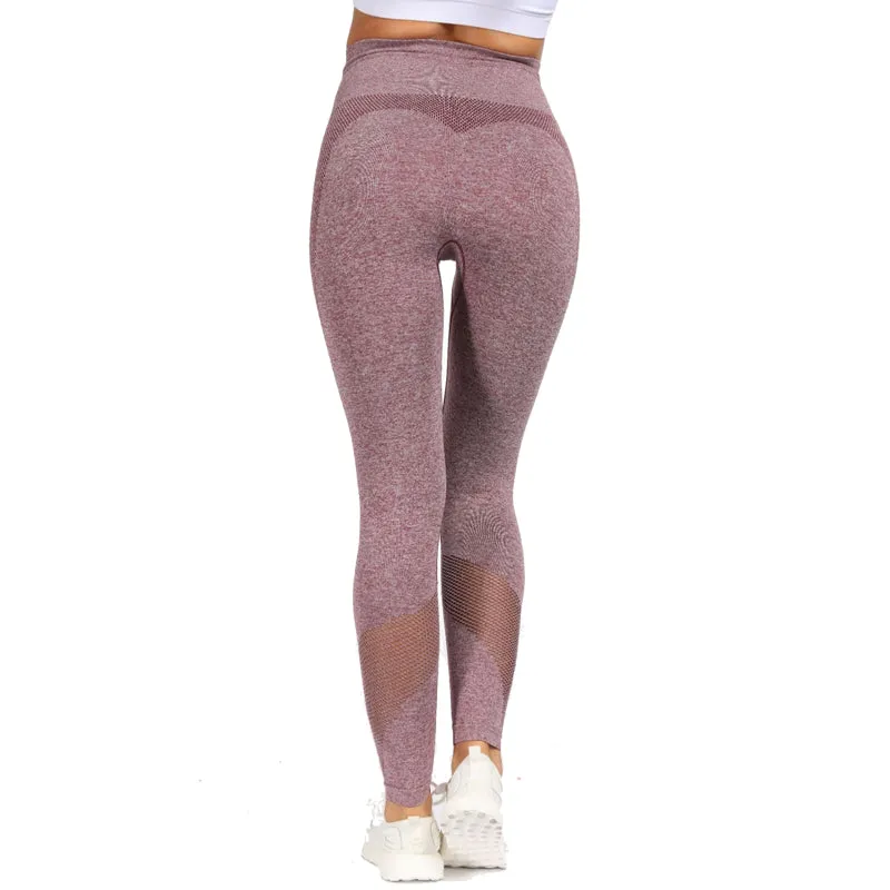 2 Piece Sports Yoga Sets Gym Fitness Athletic Pants Leggings Sportswear Seamless Long Sleep Top Set