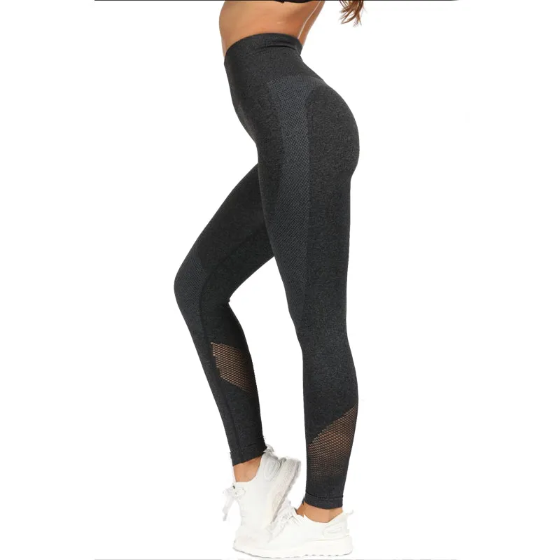 2 Piece Sports Yoga Sets Gym Fitness Athletic Pants Leggings Sportswear Seamless Long Sleep Top Set