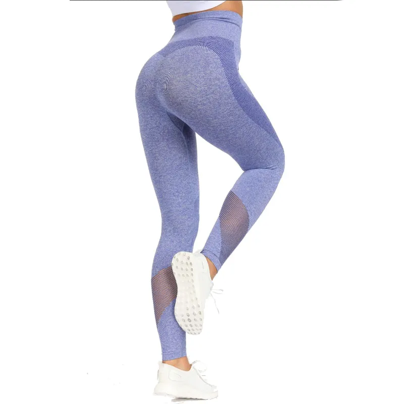 2 Piece Sports Yoga Sets Gym Fitness Athletic Pants Leggings Sportswear Seamless Long Sleep Top Set