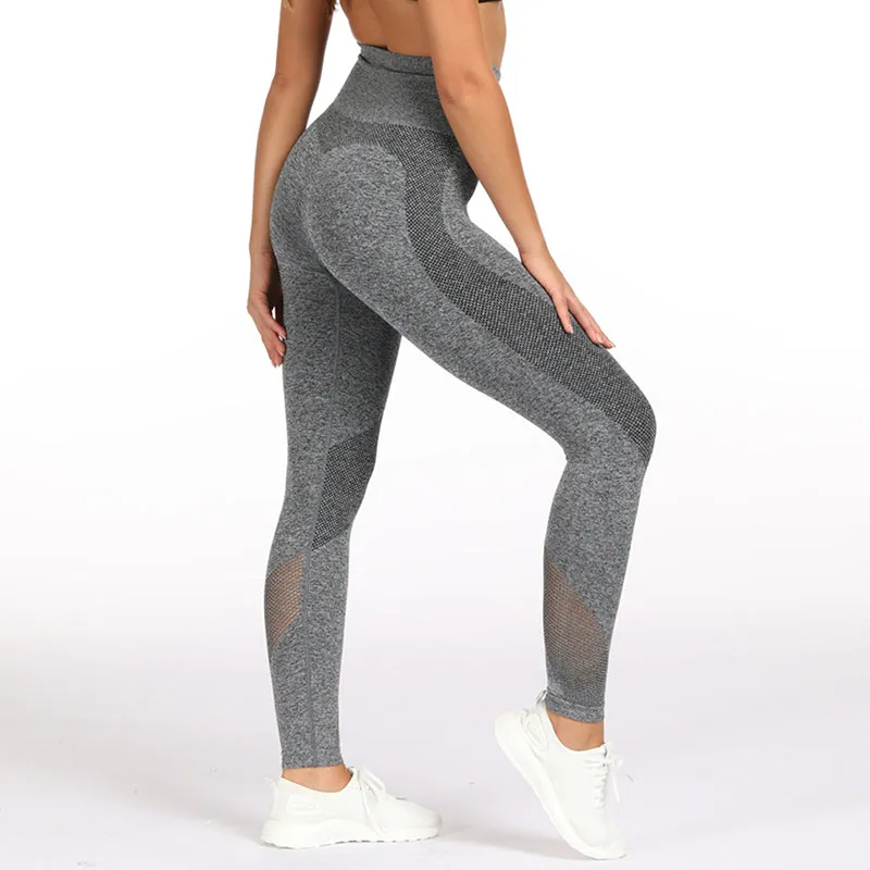 2 Piece Sports Yoga Sets Gym Fitness Athletic Pants Leggings Sportswear Seamless Long Sleep Top Set