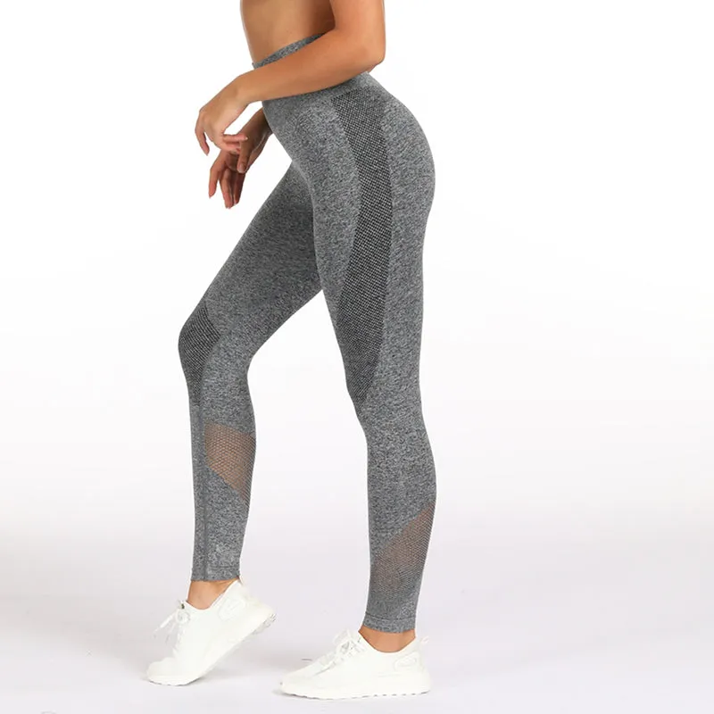 2 Piece Sports Yoga Sets Gym Fitness Athletic Pants Leggings Sportswear Seamless Long Sleep Top Set