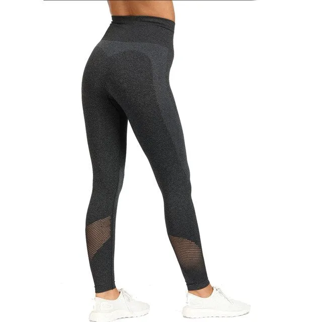 2 Piece Sports Yoga Sets Gym Fitness Athletic Pants Leggings Sportswear Seamless Long Sleep Top Set