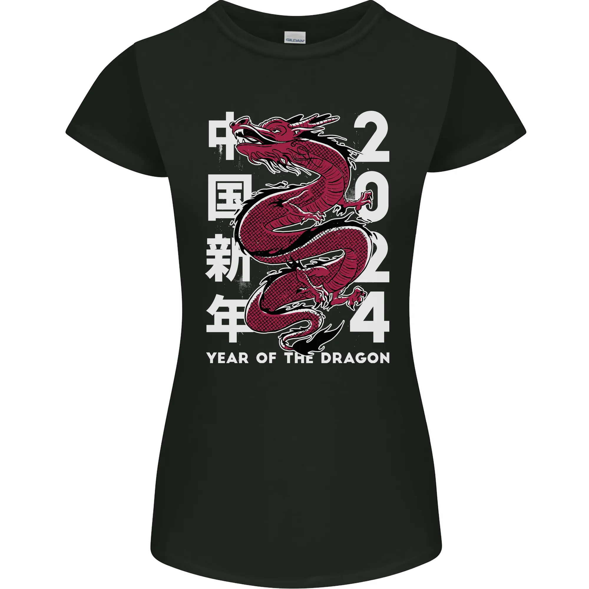 2024 Zodiac Chinese New Year of the Dragon Womens Petite Cut T-Shirt