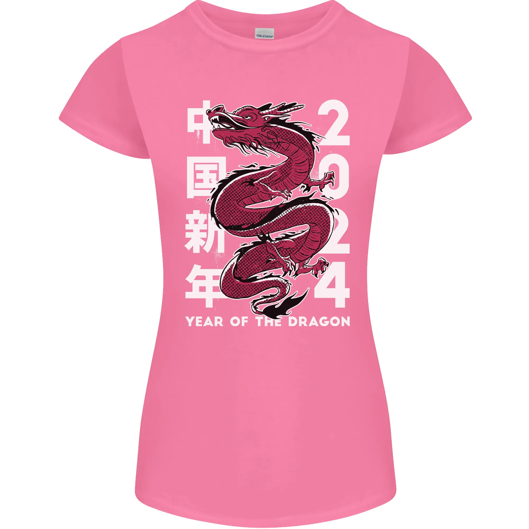 2024 Zodiac Chinese New Year of the Dragon Womens Petite Cut T-Shirt