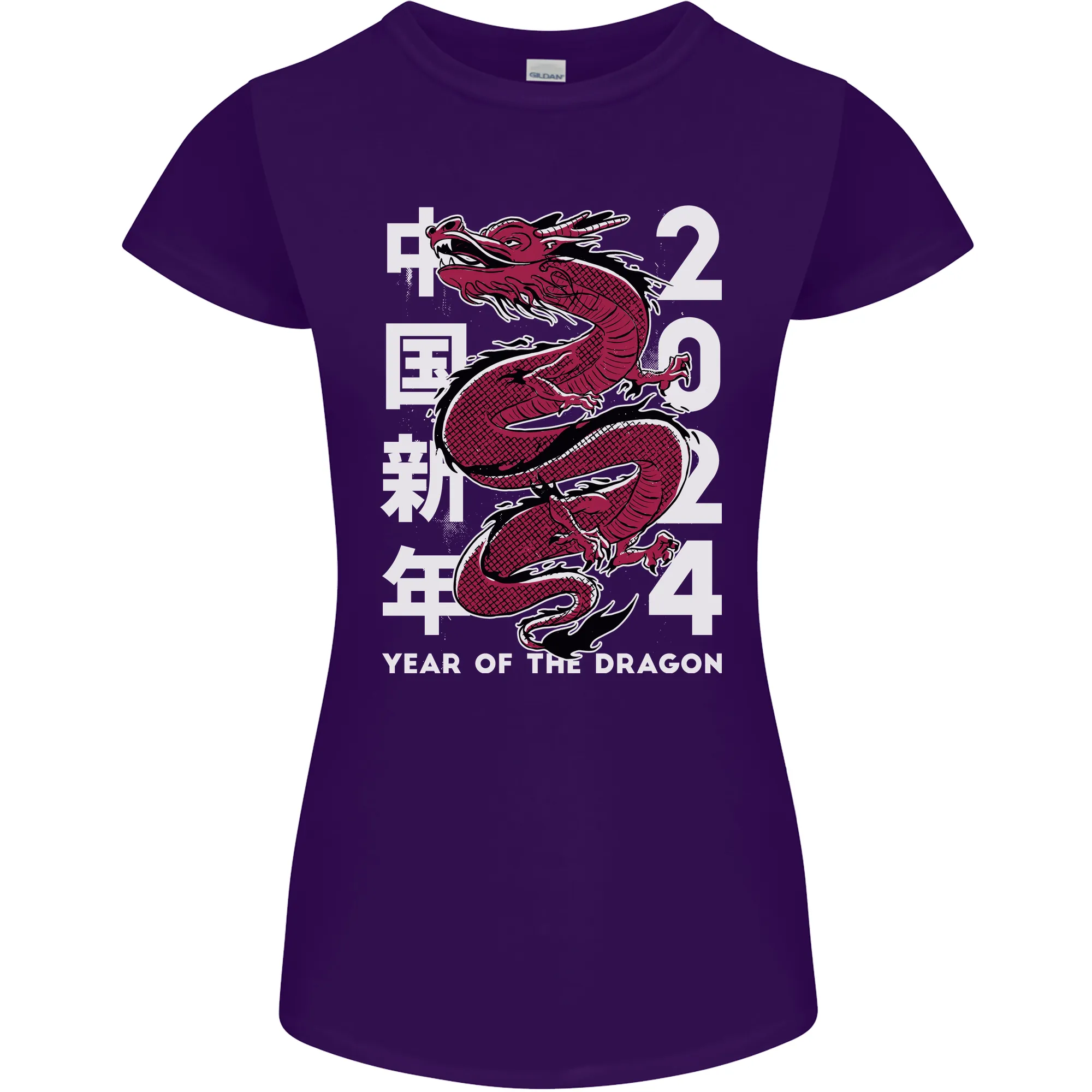 2024 Zodiac Chinese New Year of the Dragon Womens Petite Cut T-Shirt