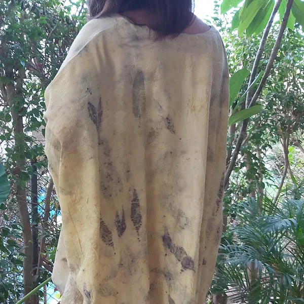 22S3 ECO Wide Free-size V-Neck Top (ECO-Print)