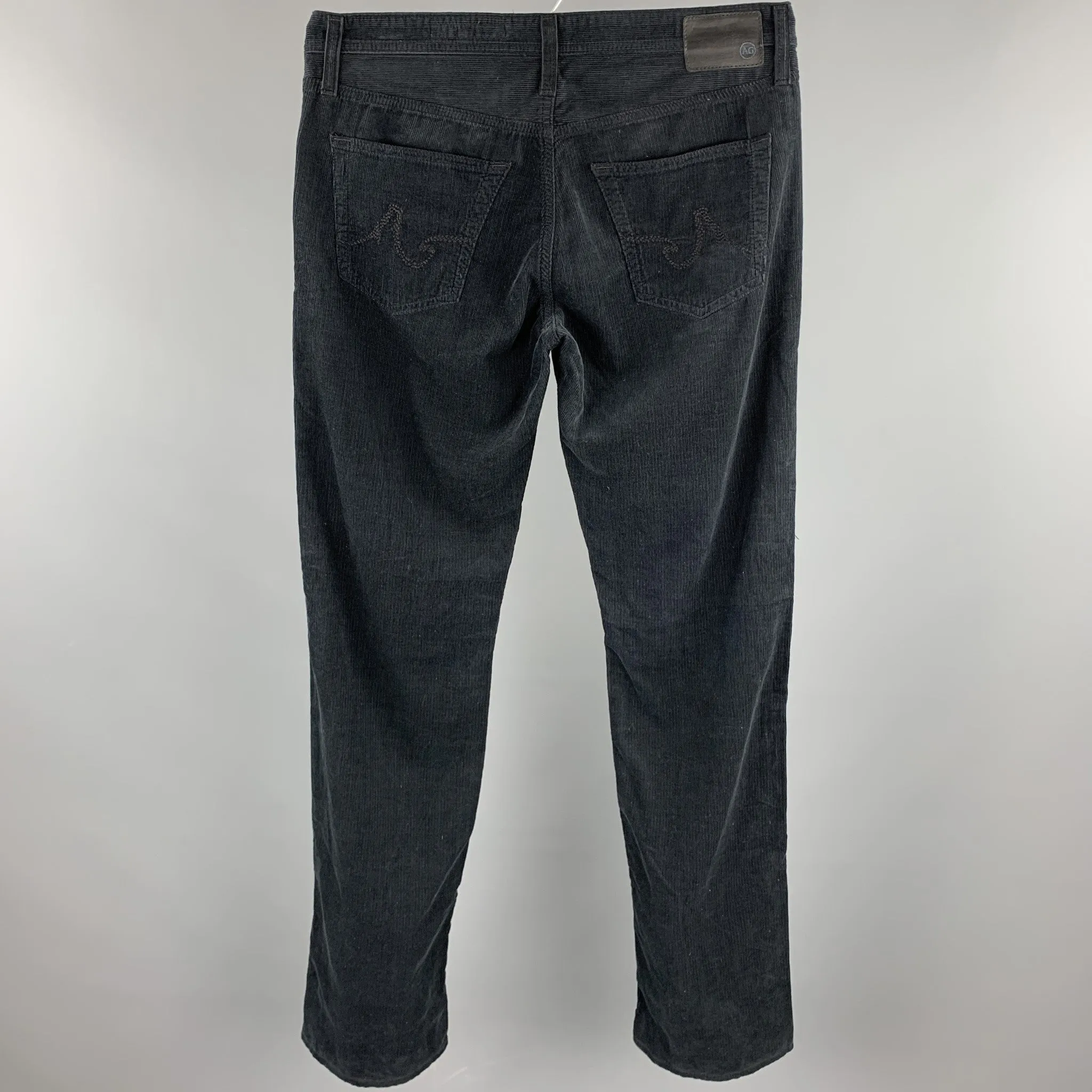 ADRIANO GOLDSCHMIED Size 32 Black Corduroy Jean Cut Casual Pants