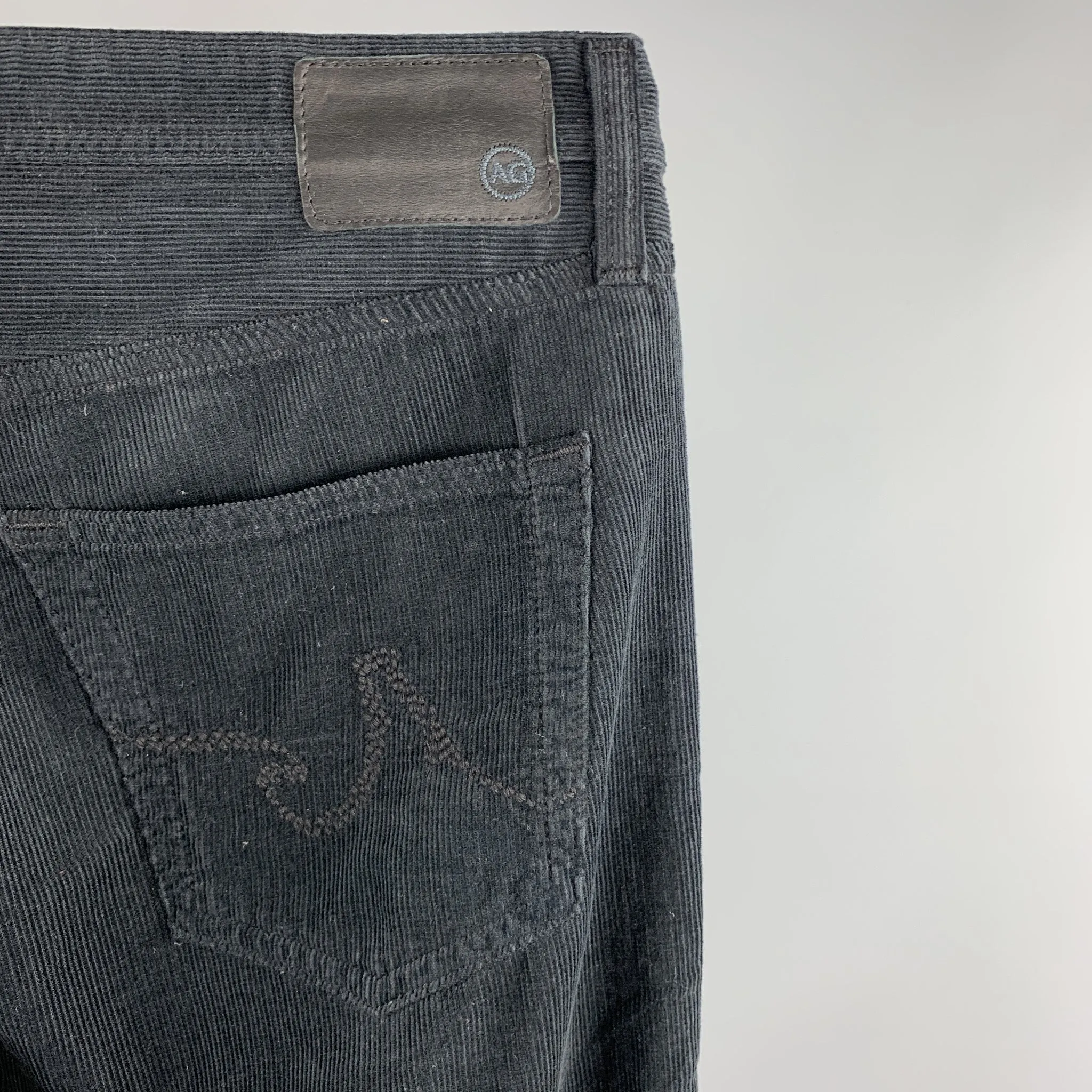 ADRIANO GOLDSCHMIED Size 32 Black Corduroy Jean Cut Casual Pants