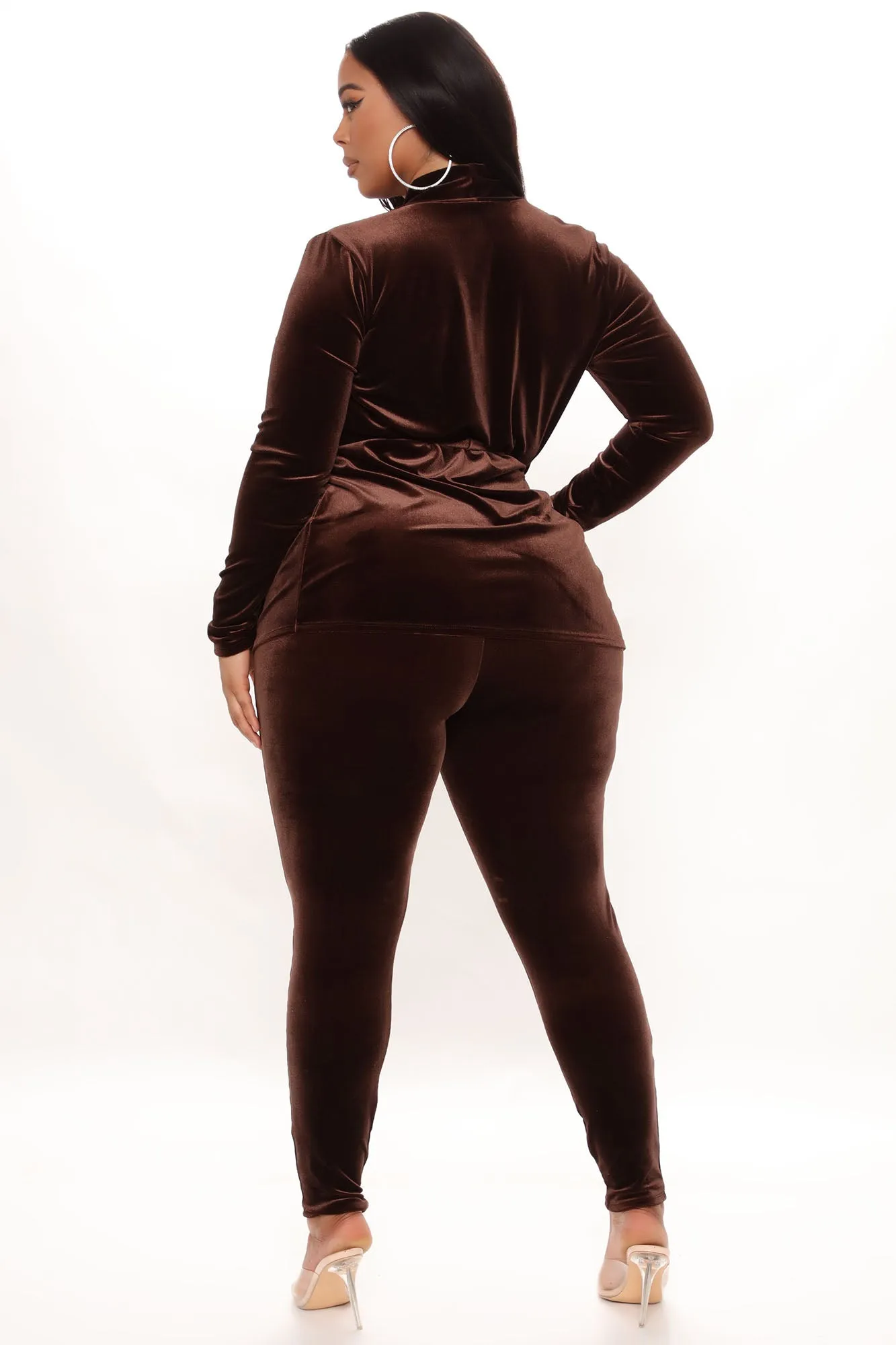 Akira Velvet Legging Set - Brown