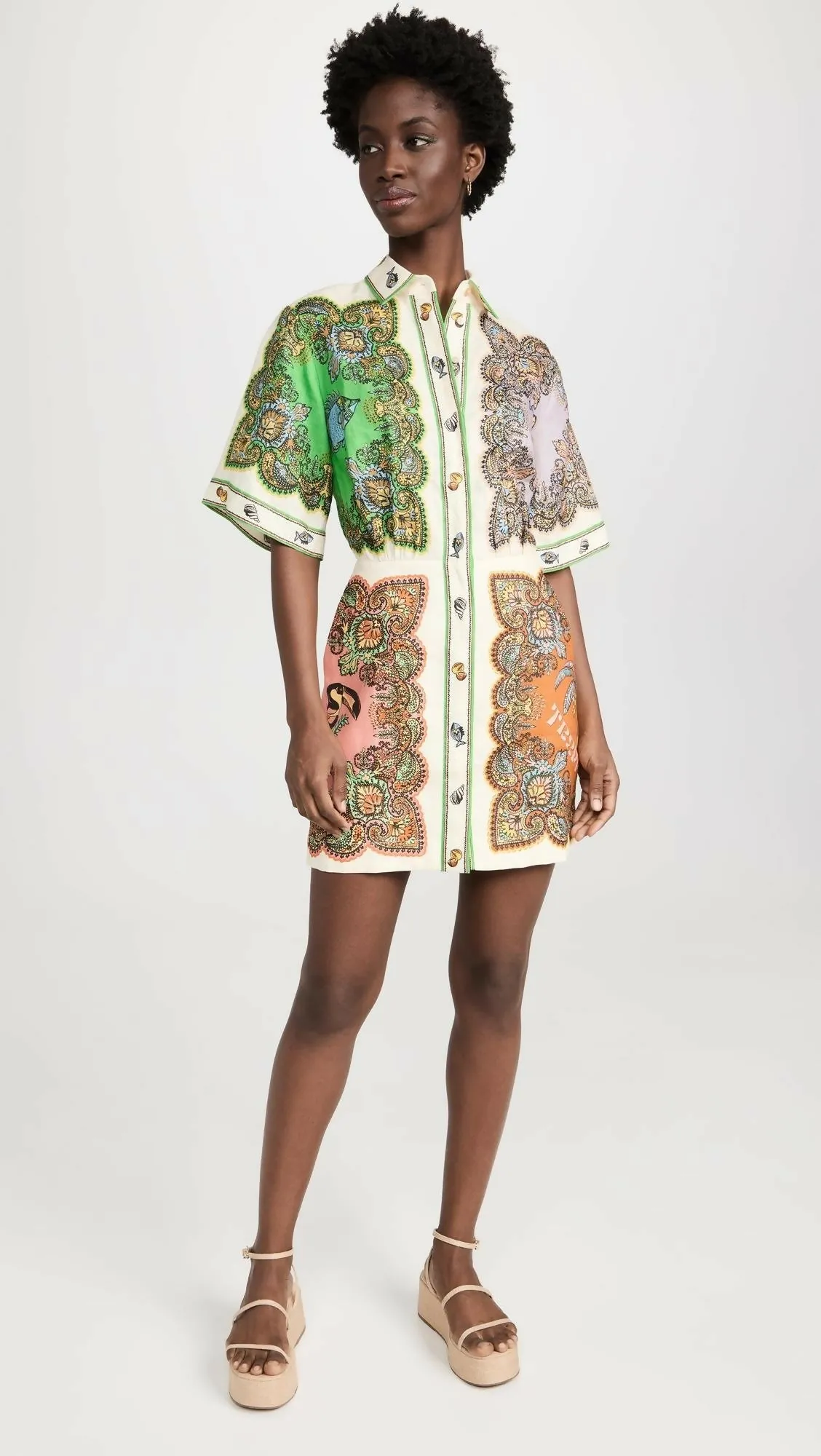 Alemais Trippy Troppo Mini Dress Multi Size AU 14