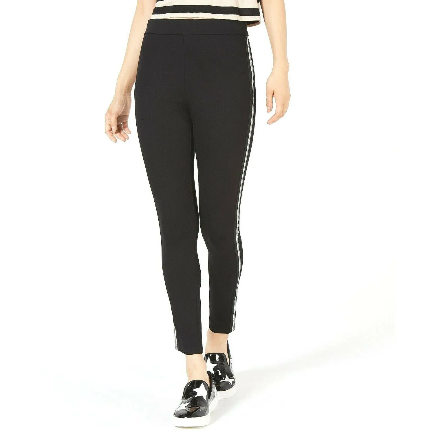 Almost Famous Juniors Shine Striped Leggings