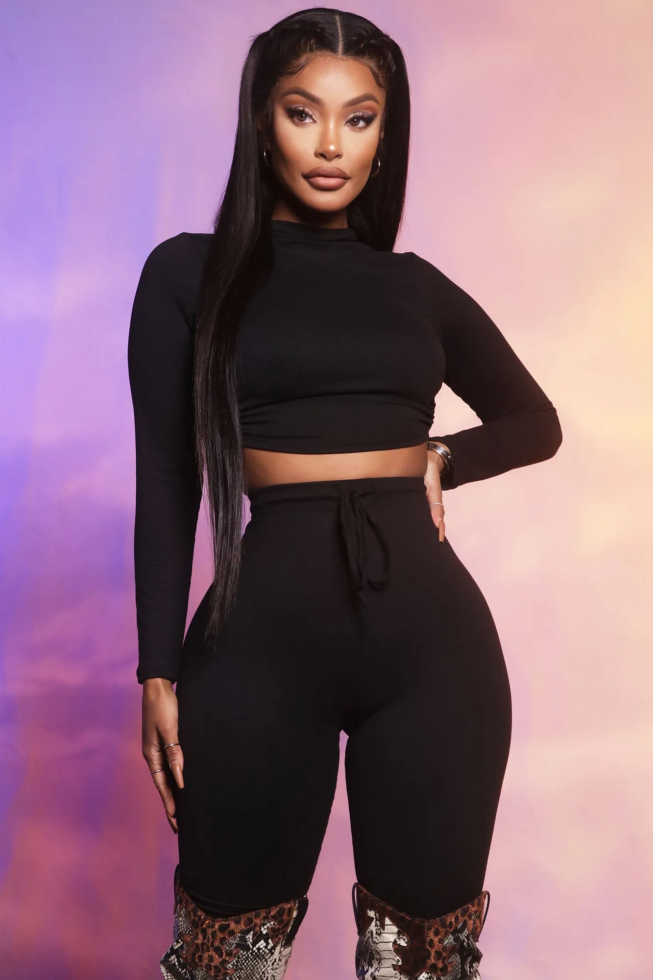 Always Sippin' 42 Legging Set - Black