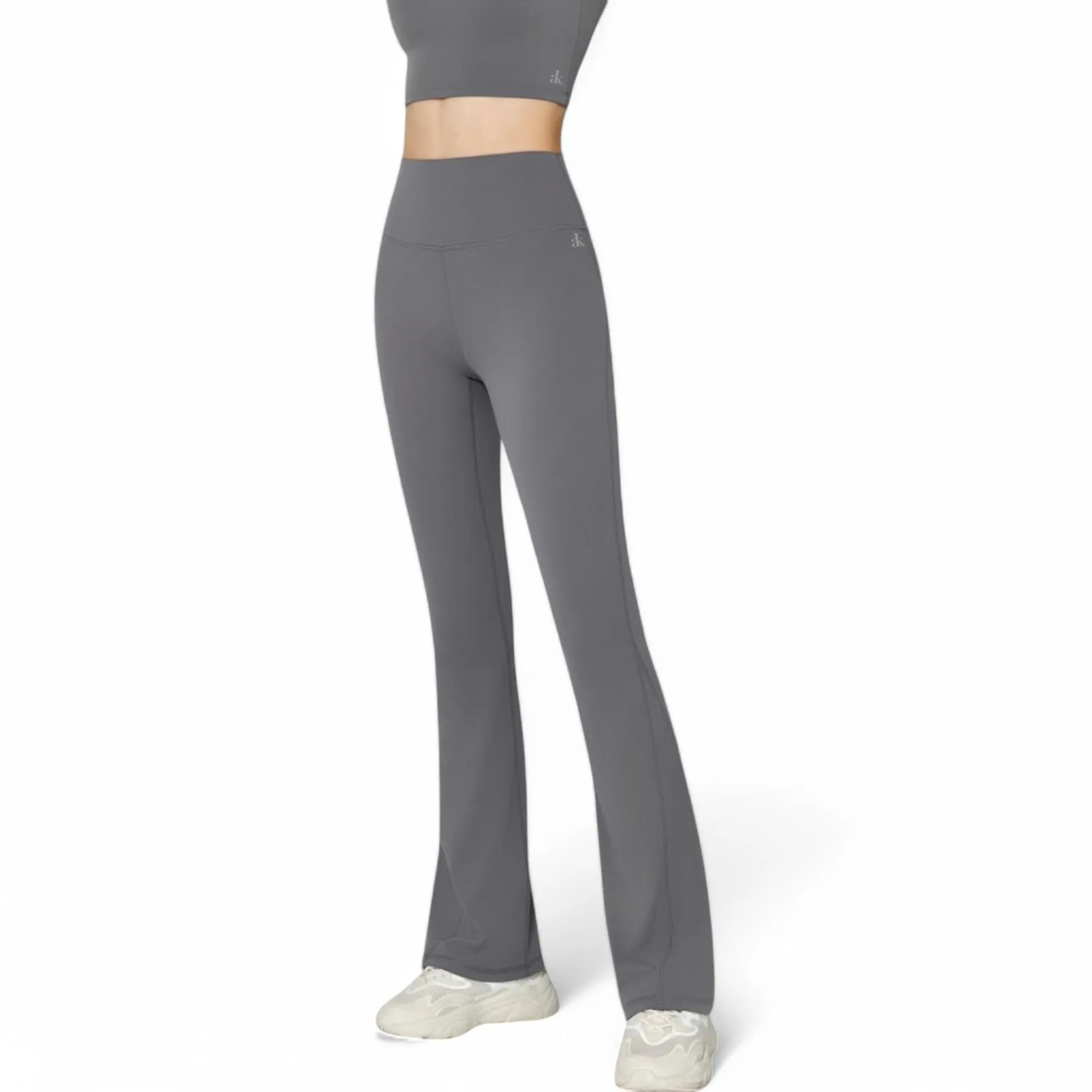 Anna-Kaci Women's High-Waist Flared Leggings with Stretch Fabric and Contoured Fit
