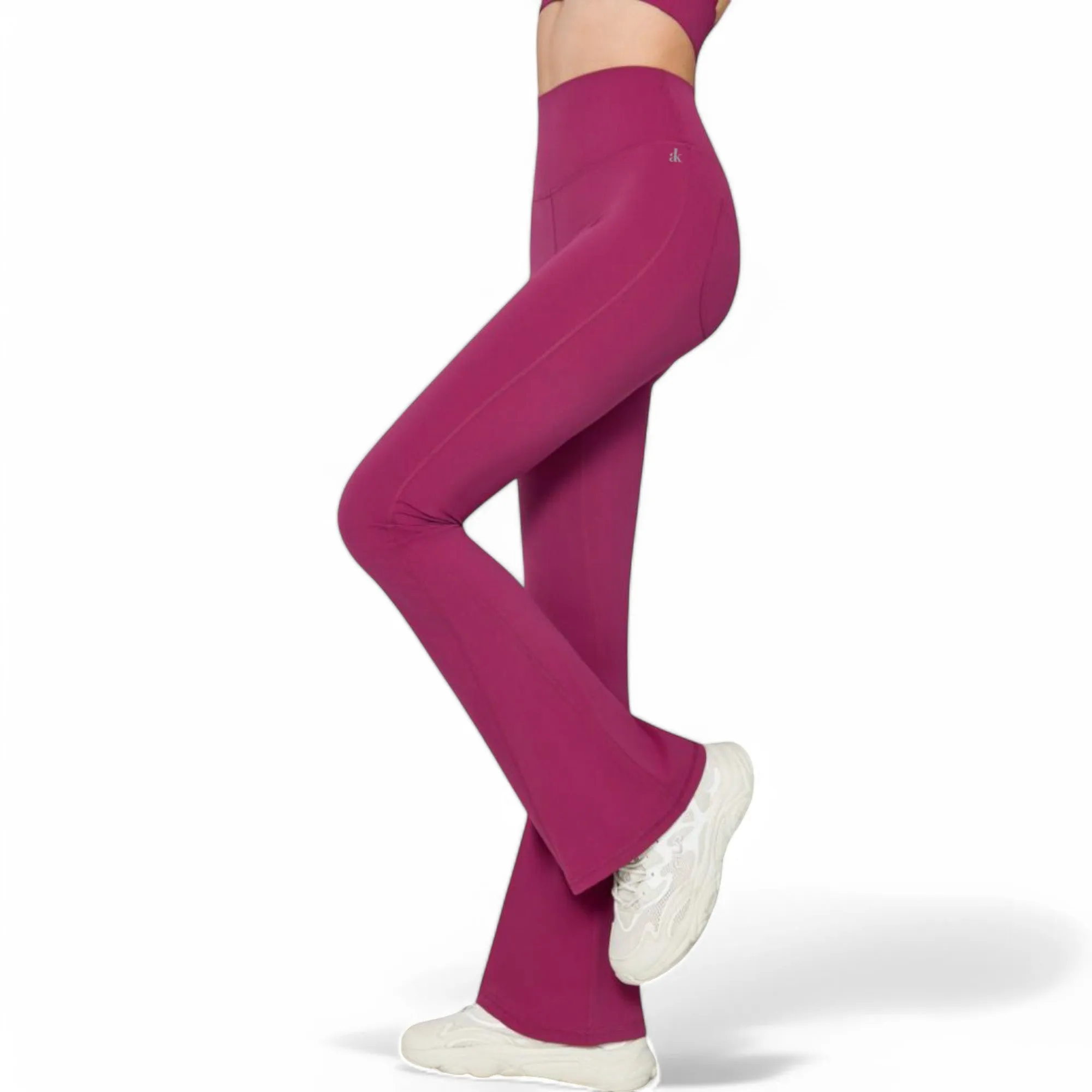 Anna-Kaci Women's High-Waist Flared Leggings with Stretch Fabric and Contoured Fit