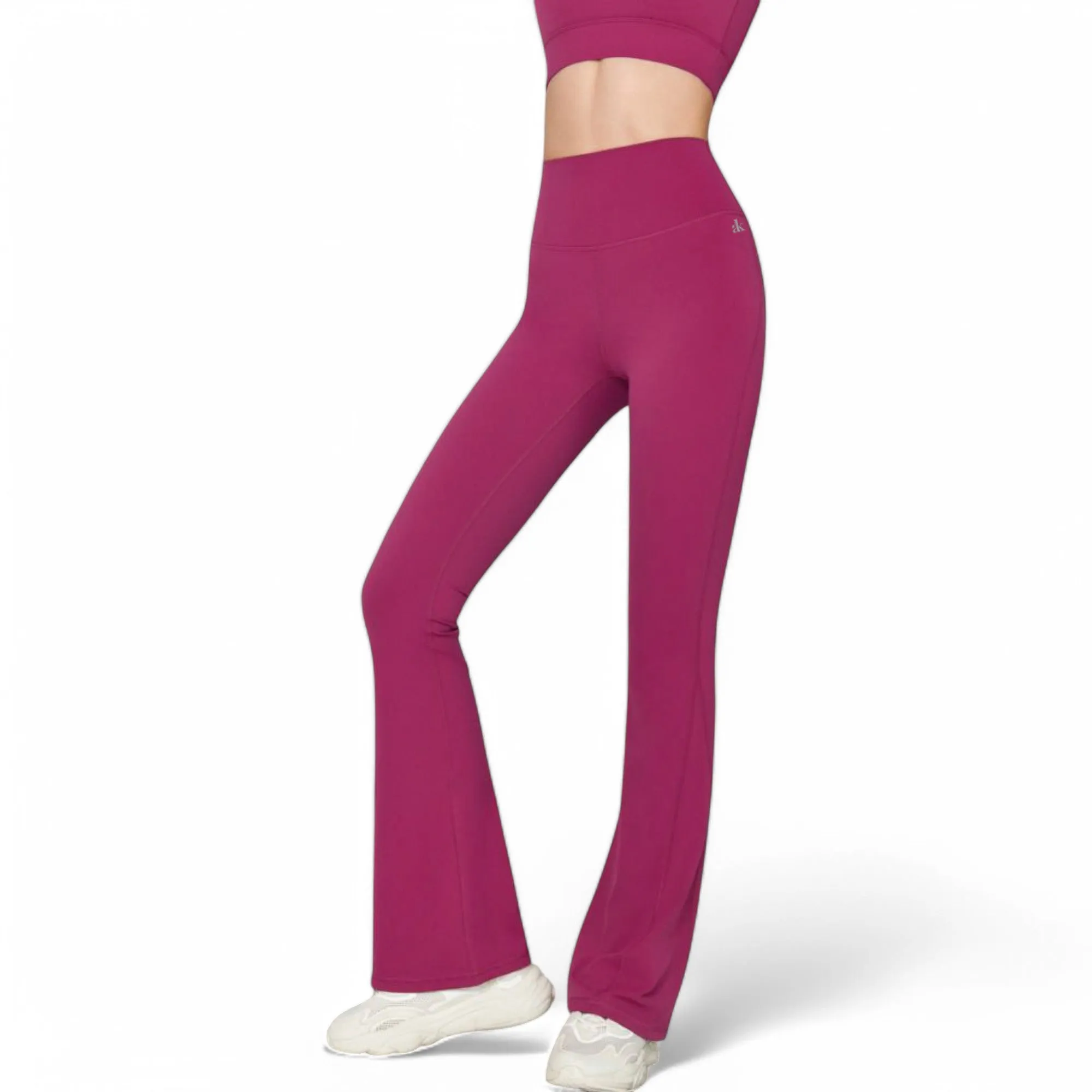 Anna-Kaci Women's High-Waist Flared Leggings with Stretch Fabric and Contoured Fit