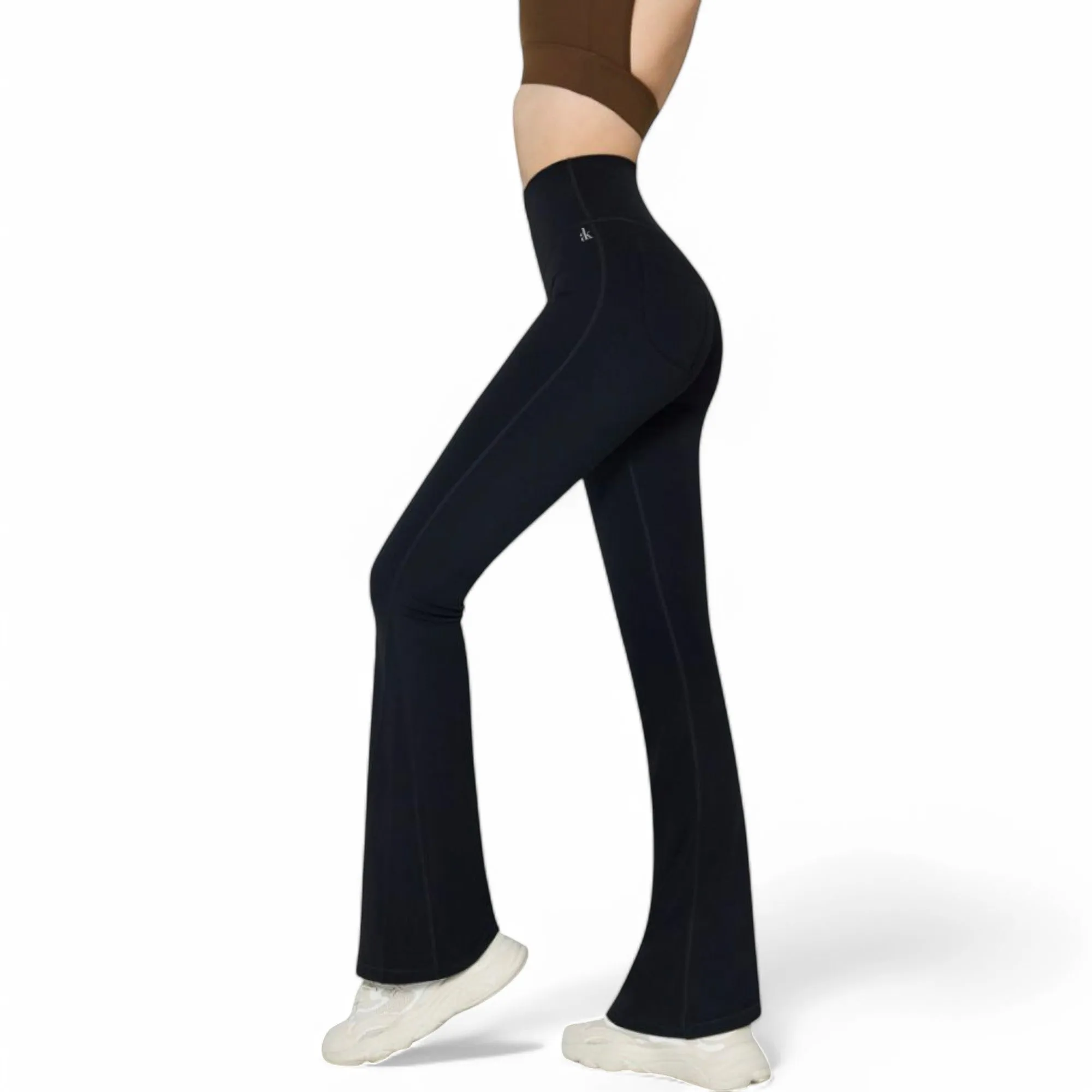 Anna-Kaci Women's High-Waist Flared Leggings with Stretch Fabric and Contoured Fit