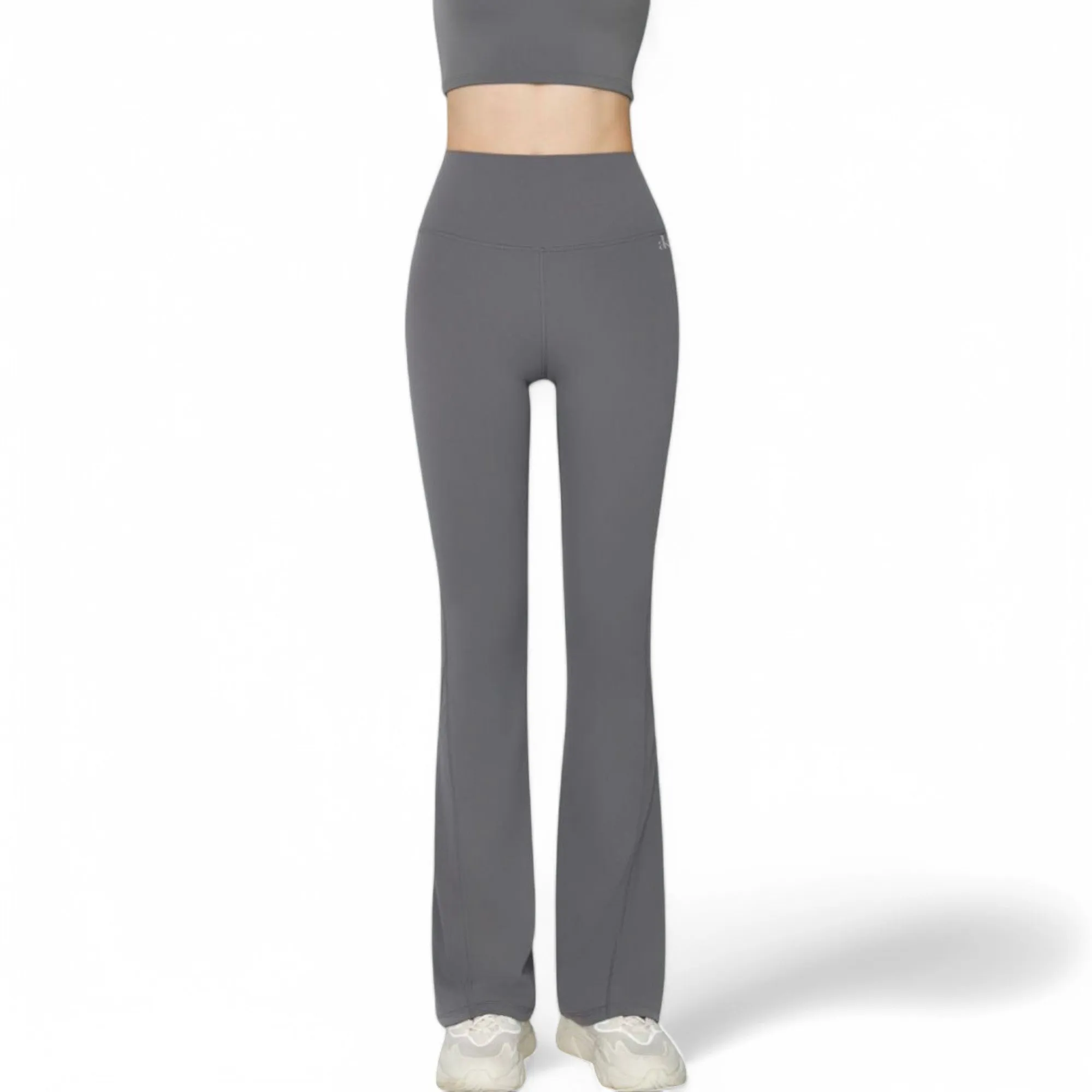 Anna-Kaci Women's High-Waist Flared Leggings with Stretch Fabric and Contoured Fit