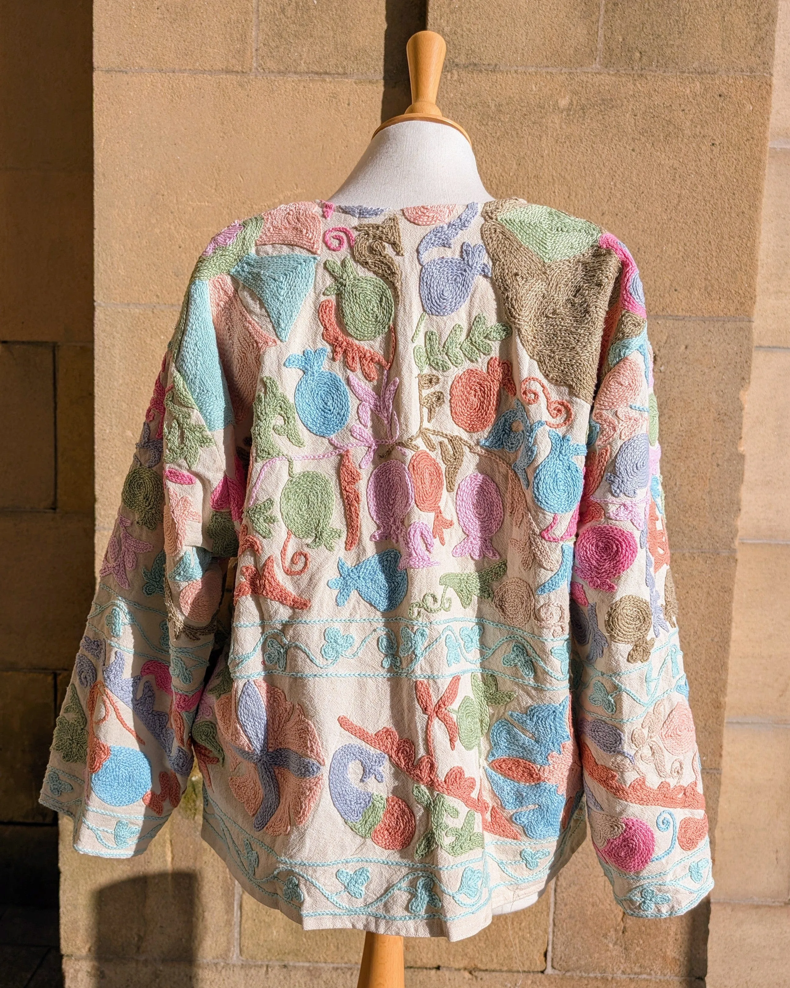 Anushka Pastel Tapestry Suzani Kimono Ladies Jacket No 22