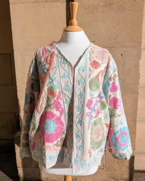 Anushka Pastel Tapestry Suzani Kimono Ladies Jacket No 22