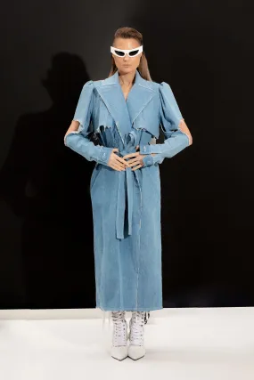 Aqua Denim Trench