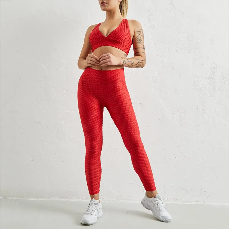 ATHVOTAR Booty Lifting Seamless Leggings Women Jacquard Female