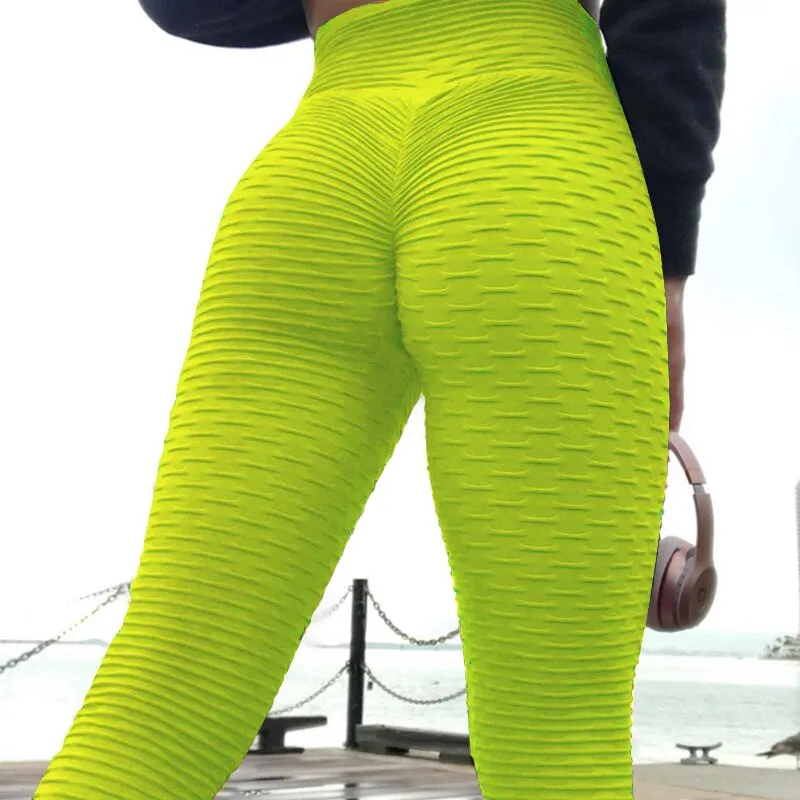 ATHVOTAR Booty Lifting Seamless Leggings Women Jacquard Female