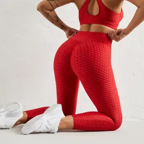 ATHVOTAR Booty Lifting Seamless Leggings Women Jacquard Female