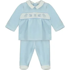 Baby Boys Blue Edgar Velour Set