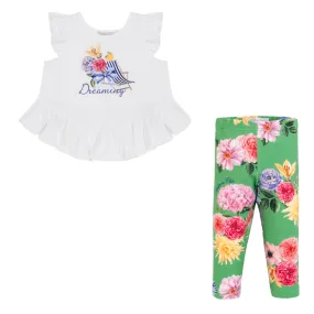 BALLOON CHIC - Floral Leggings Set - Green
