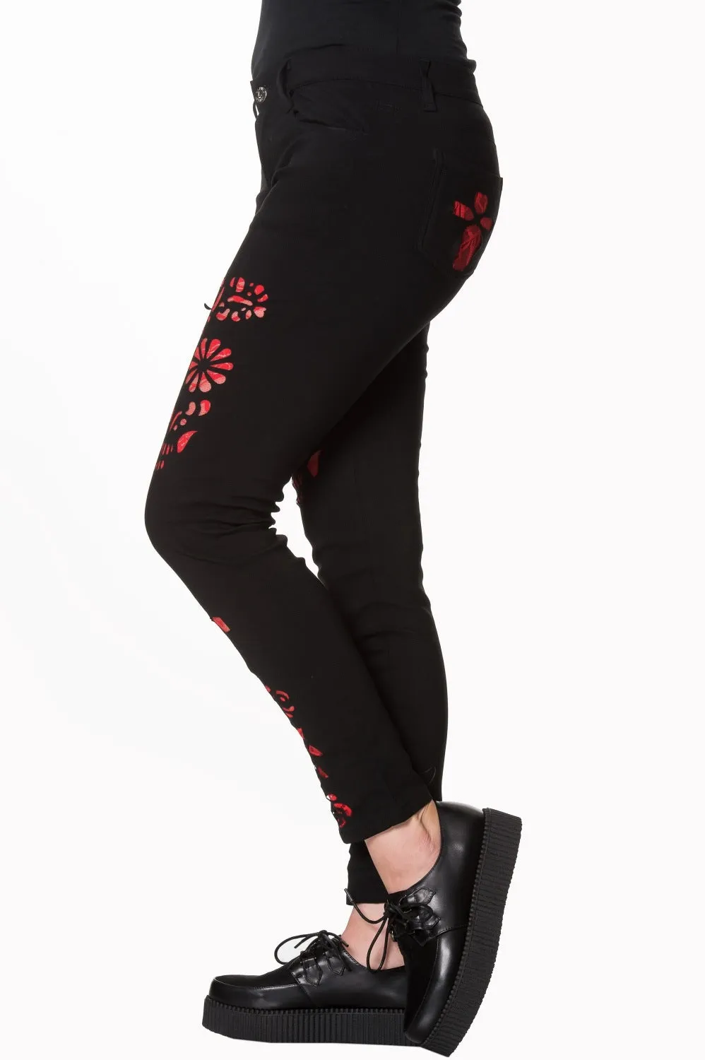 Banned Apparel - Raindrop Skull Leggings