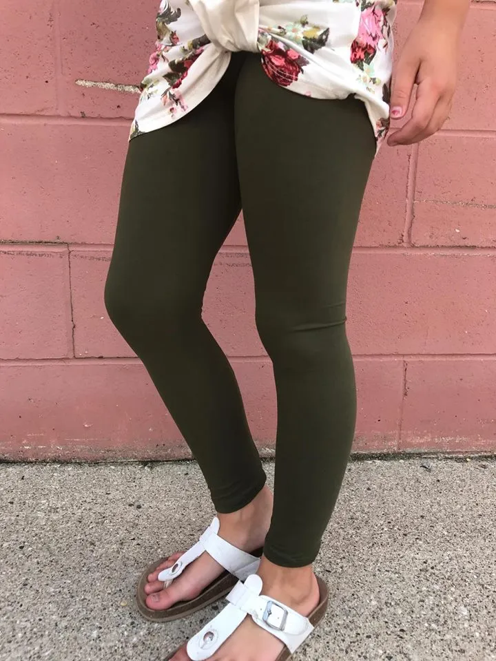basic olive legging