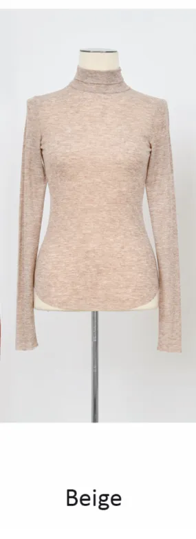 Beige Thin Turtleneck