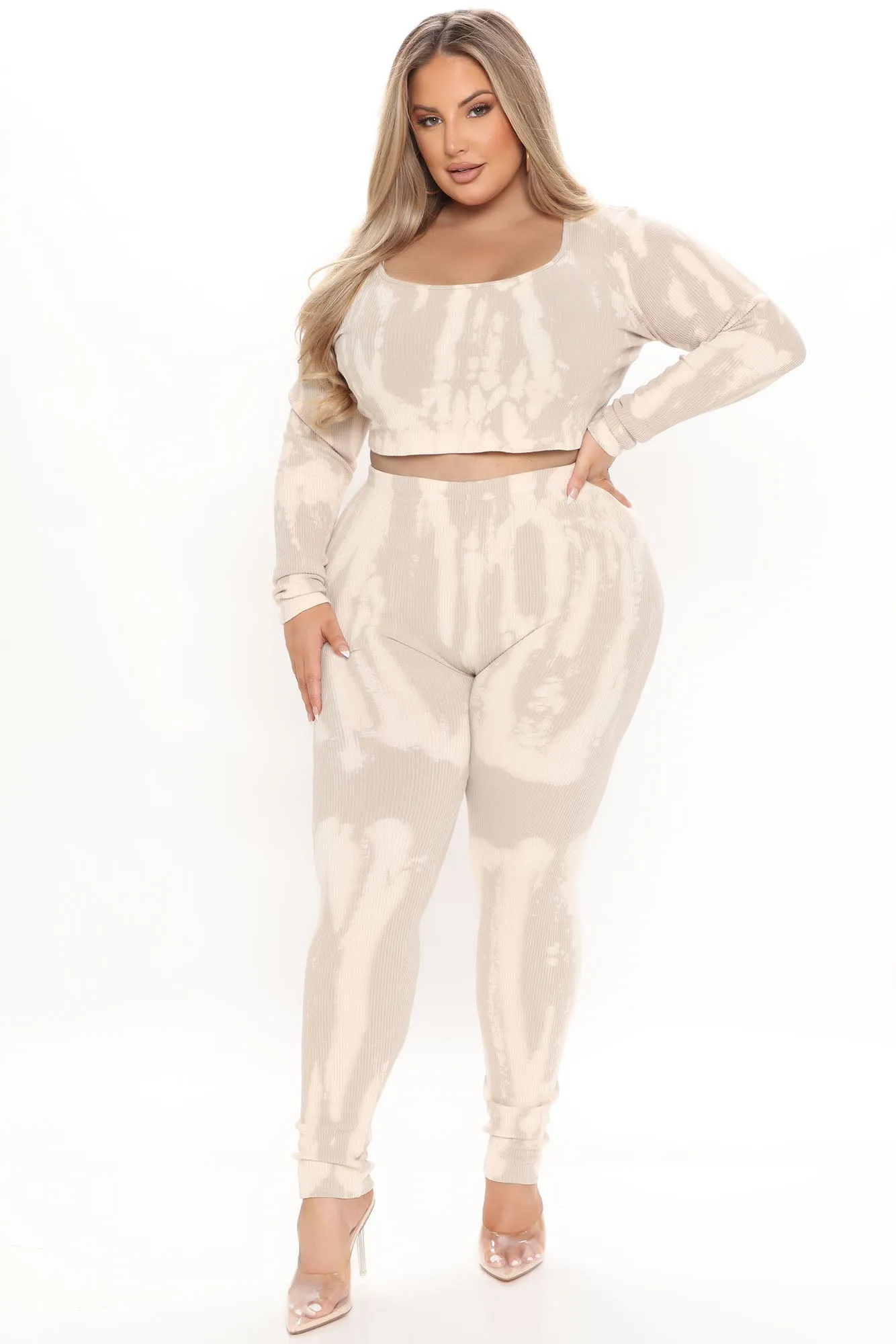 Best Of Both Worlds Legging Set - Taupe/combo