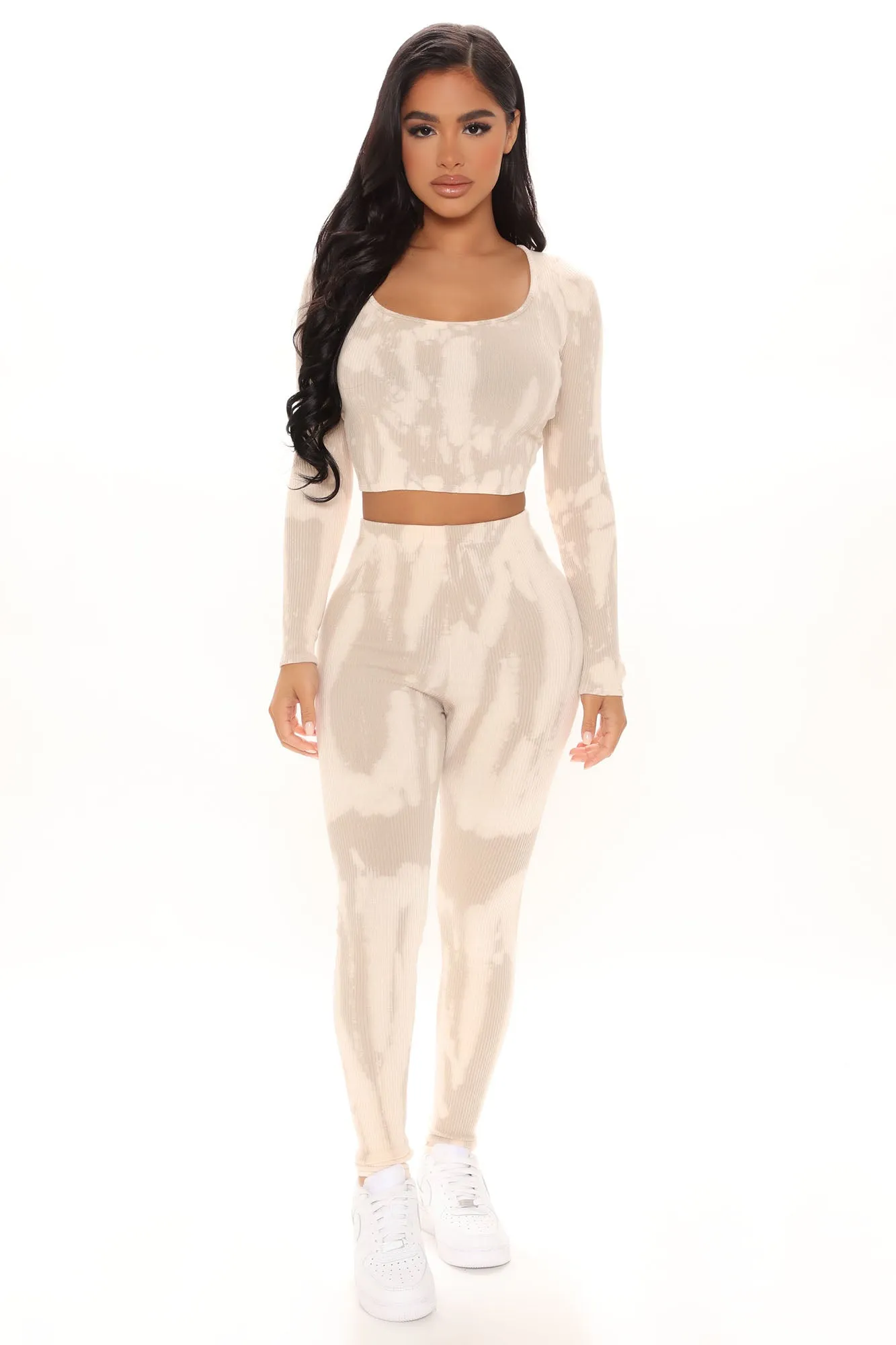 Best Of Both Worlds Legging Set - Taupe/combo