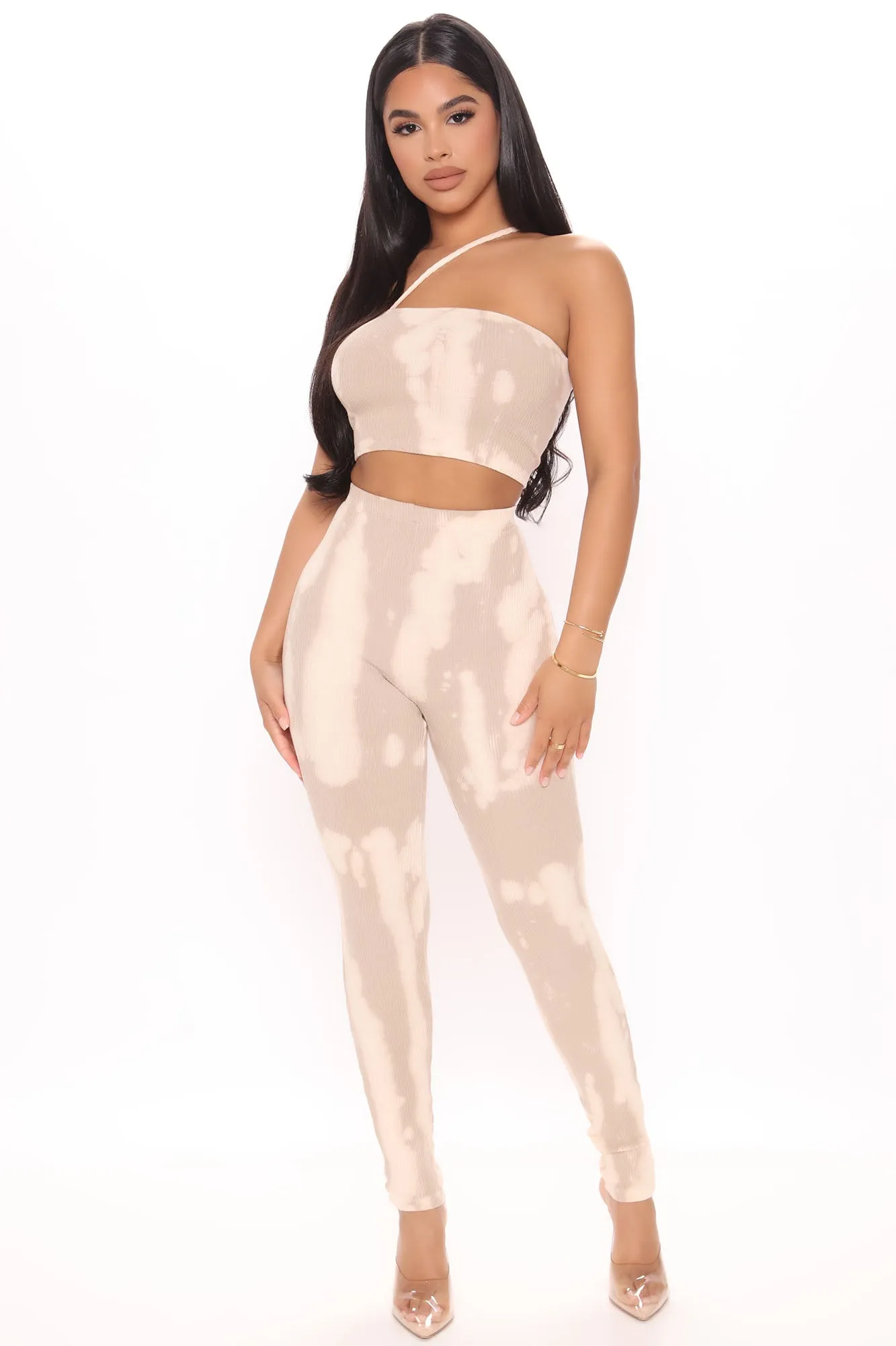 Better Try Again Legging Set - Taupe/combo