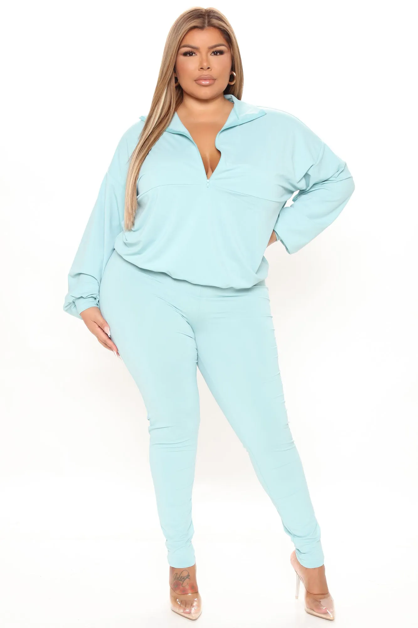 Between Me And You Legging Set - Light Blue