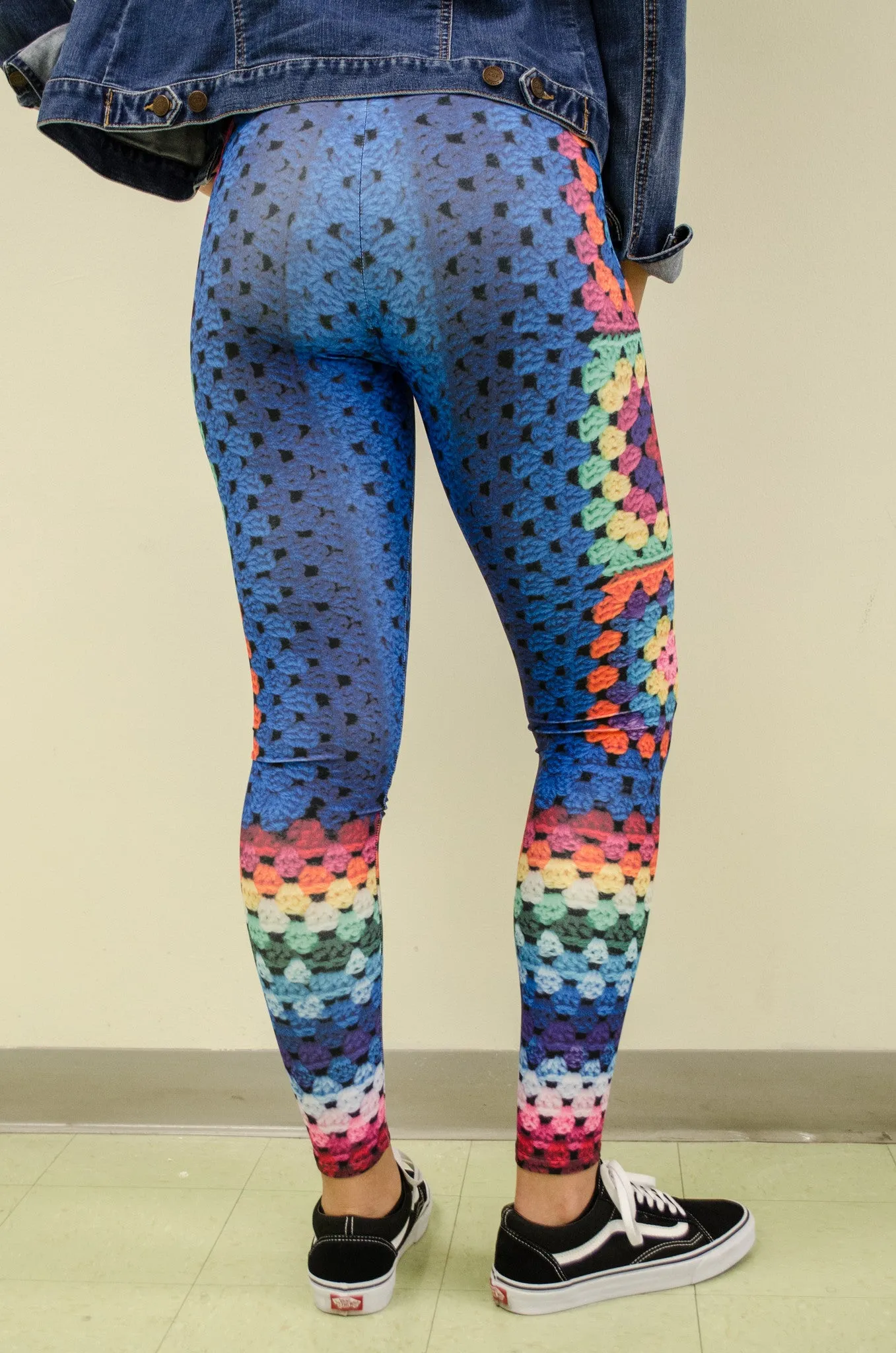 'Beulah' Crochet Print Granny Square Leggings