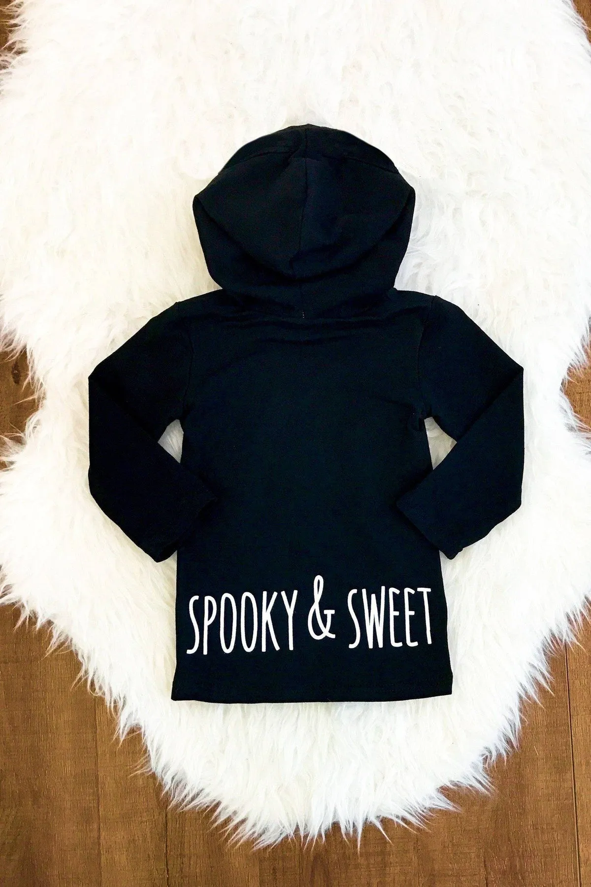 Black Cat Orange Plaid Hoodie Set
