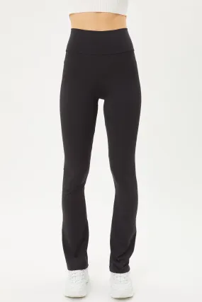black flare high waisted leggings