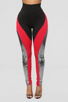 Blockin' Haters Leggings - Red