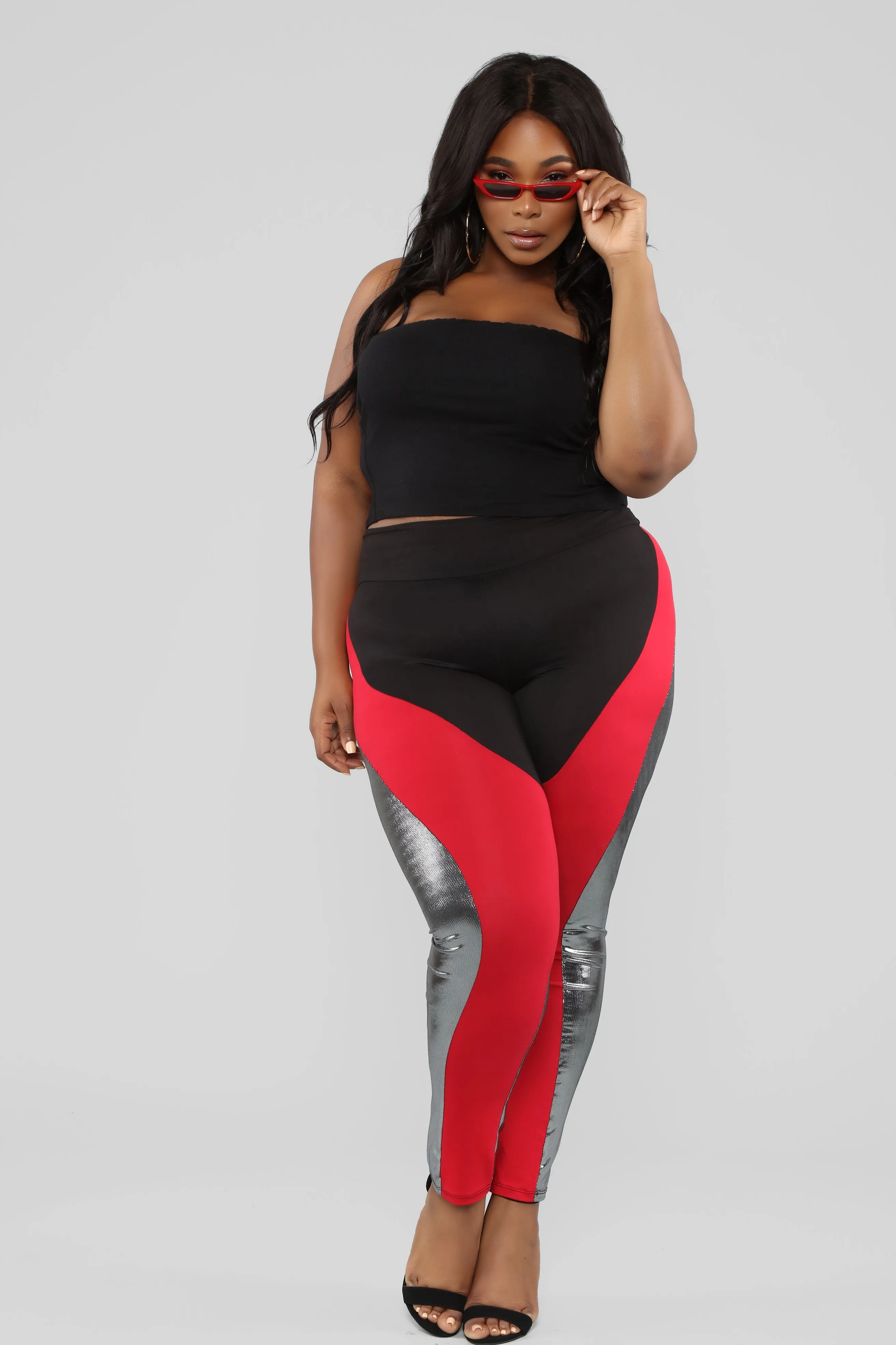 Blockin' Haters Leggings - Red