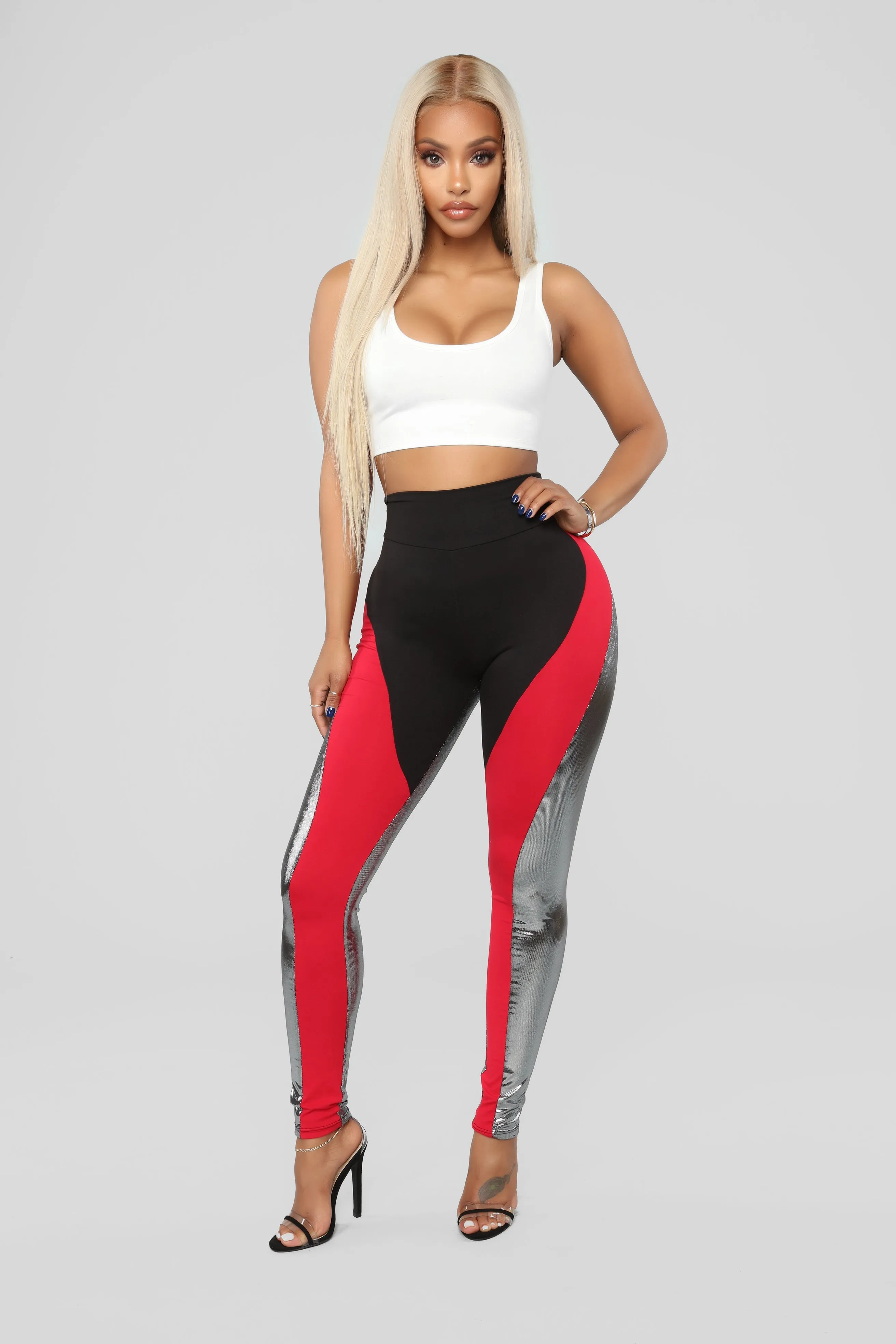 Blockin' Haters Leggings - Red