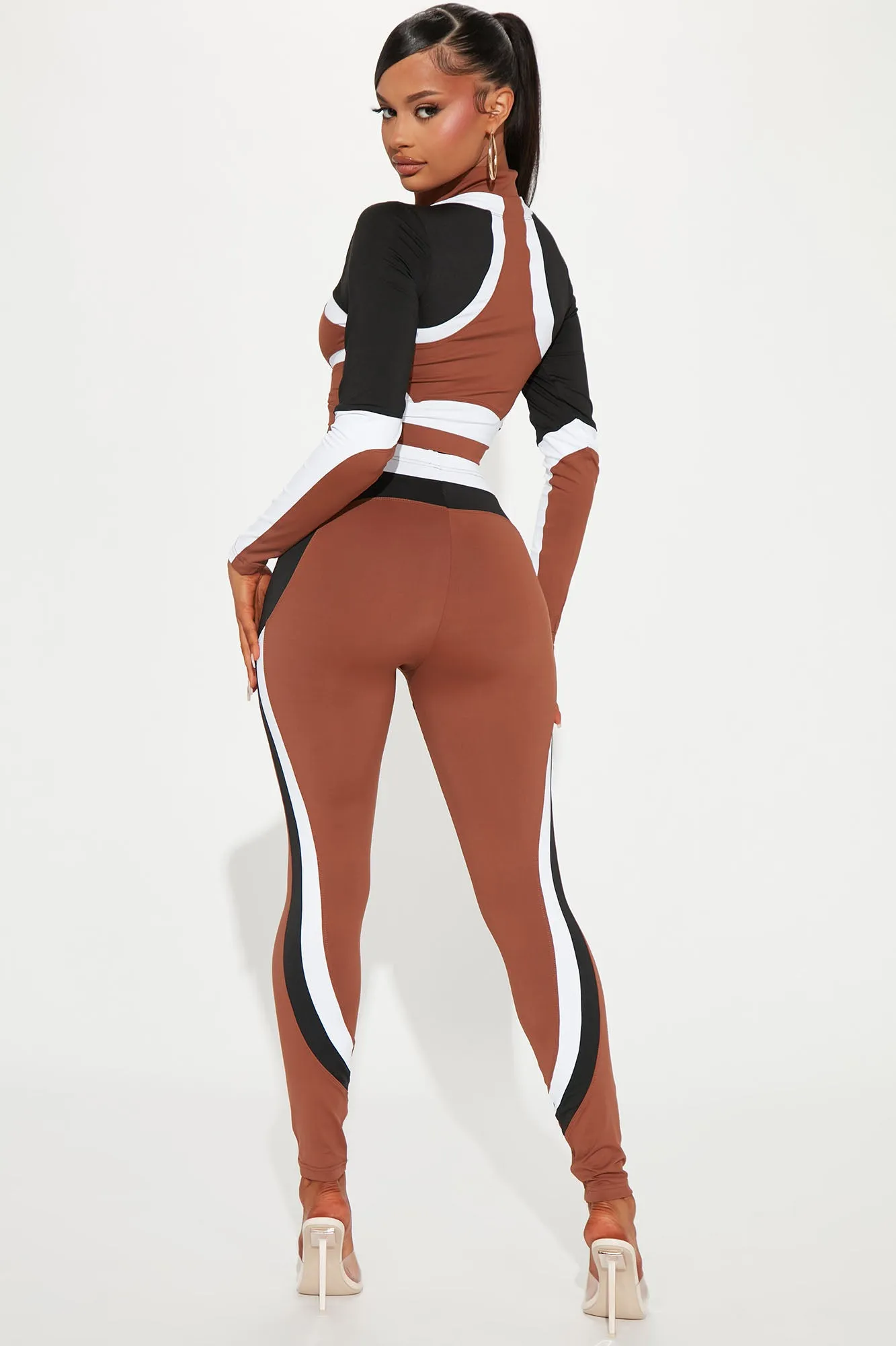 Blocking You Legging Set - Brown/combo