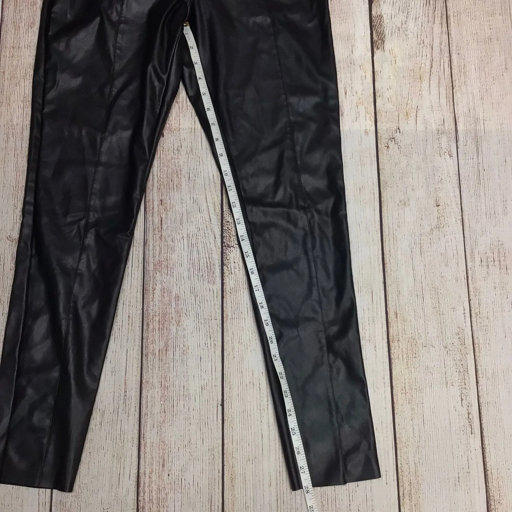 BNWT H&M Black Pleather Trousers/Leggings Size 12