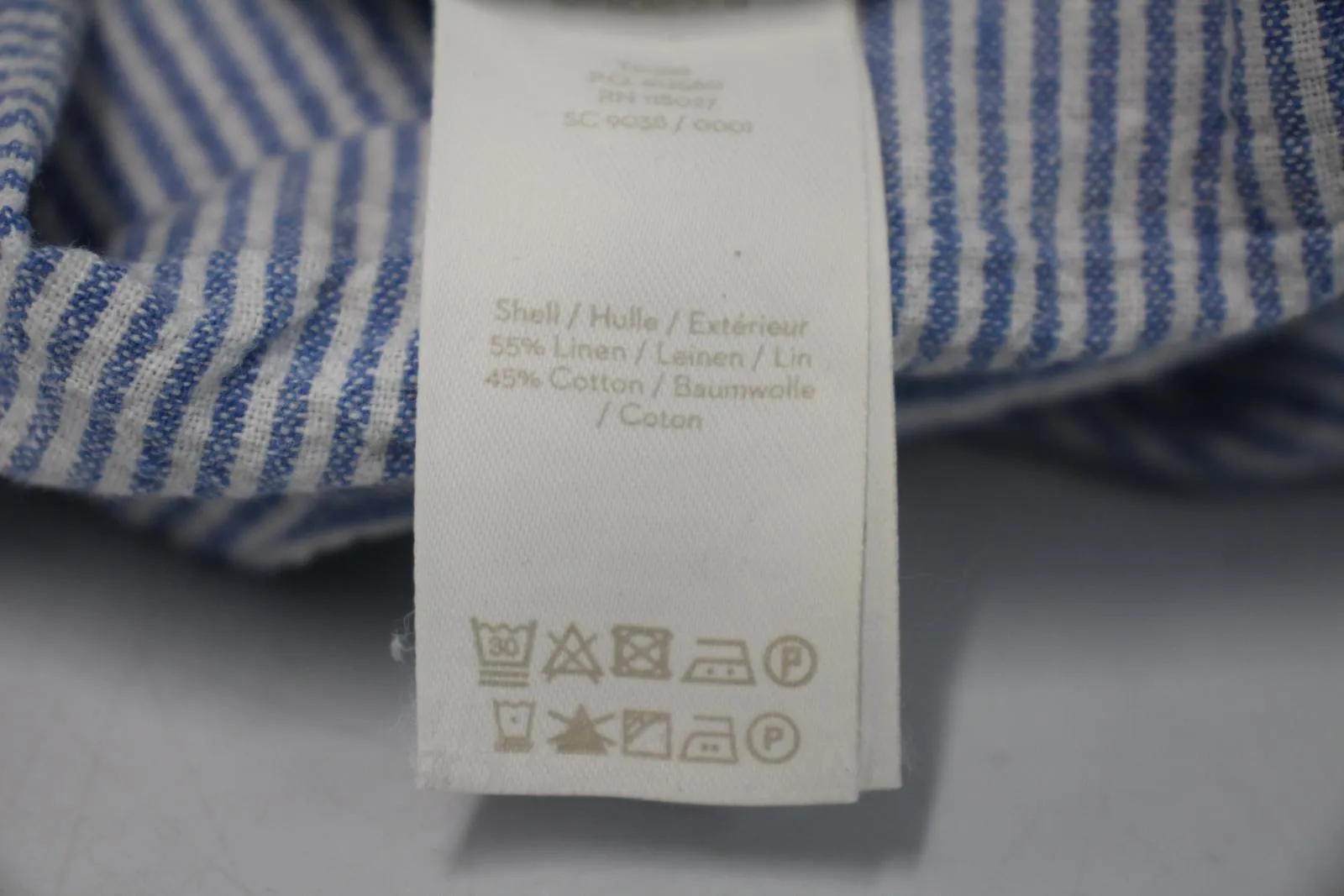 BODEN Ladeis Blue & White Stripe Linen Cotton Blend Belted Mini Shirt Dress UK6
