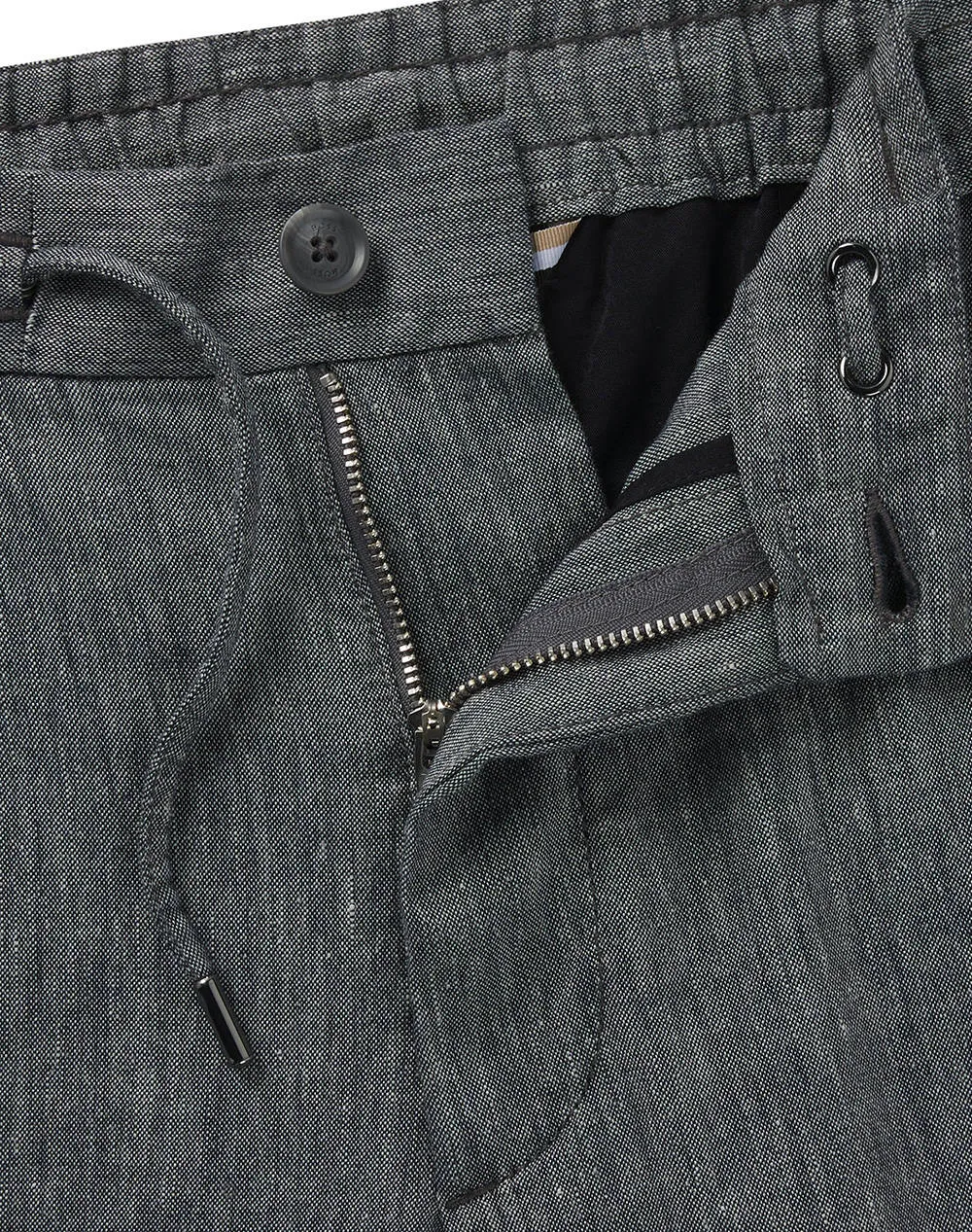 BOSS - C-Kane-RDS Dark Blue Linen Blend Drawstring Waist Trousers 50540480 404