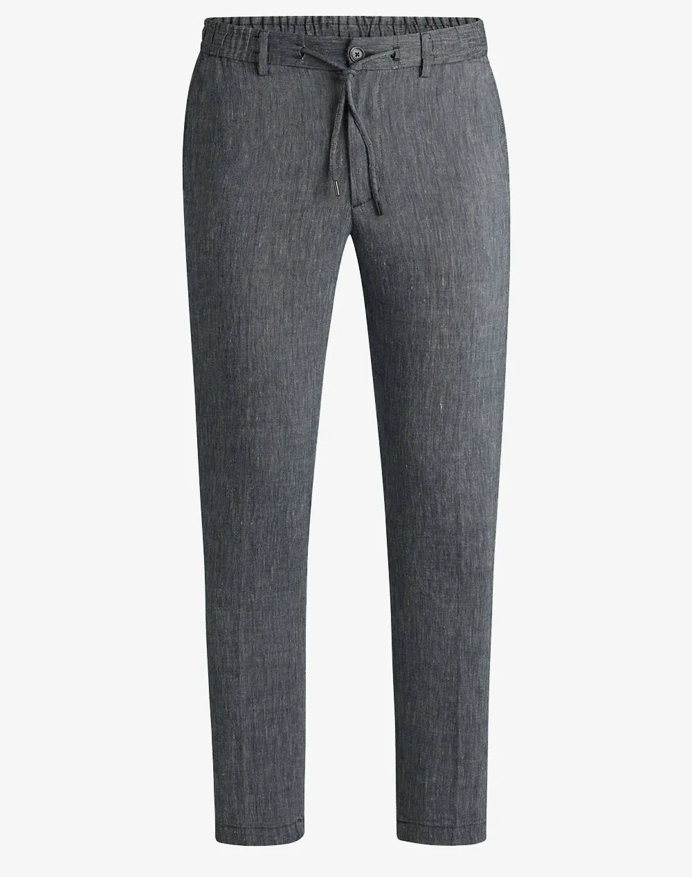 BOSS - C-Kane-RDS Dark Blue Linen Blend Drawstring Waist Trousers 50540480 404