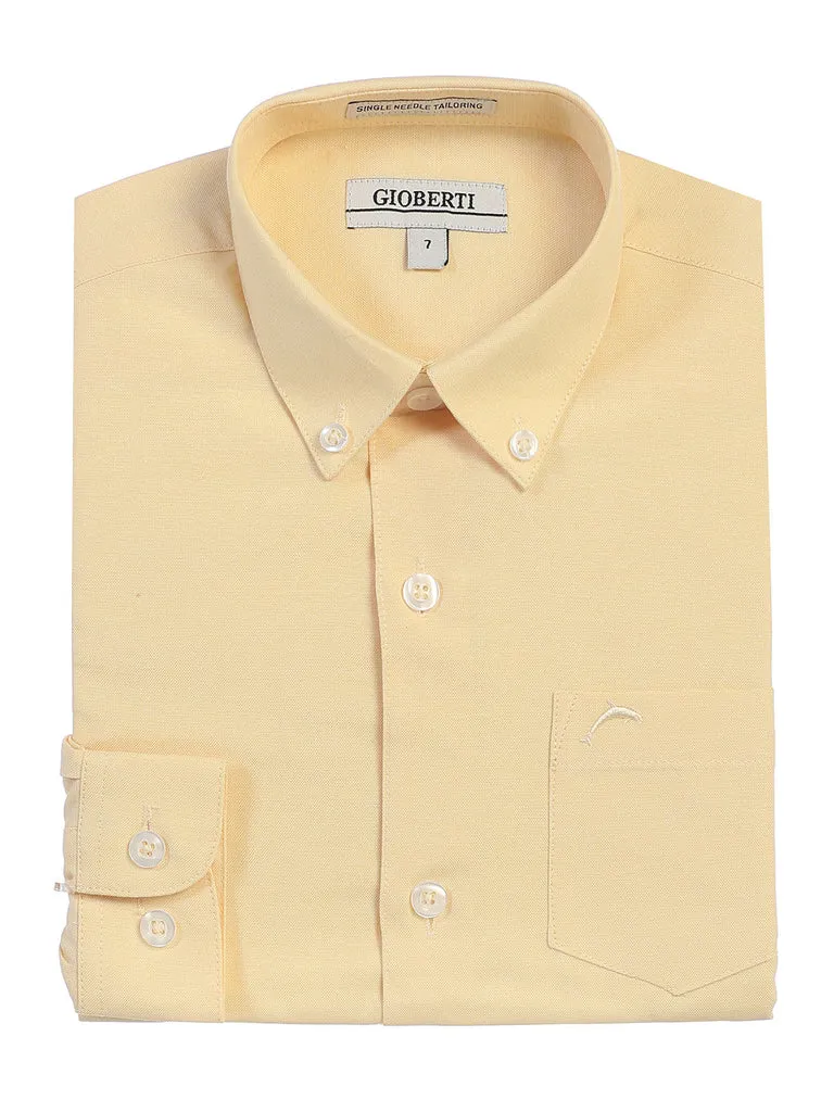 Boy's Oxford Long Sleeve Dress Shirt - Yellow